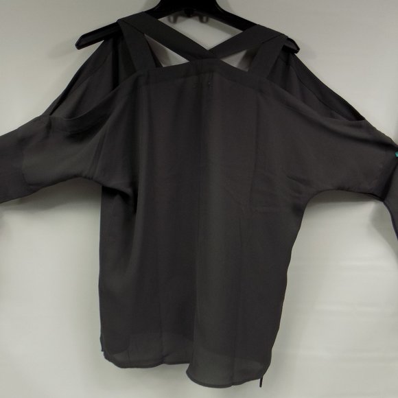 Juicy Couture Long Sleeve Criss Cross Back Open Shoulder Blouse Size XS - Picture 5 of 8